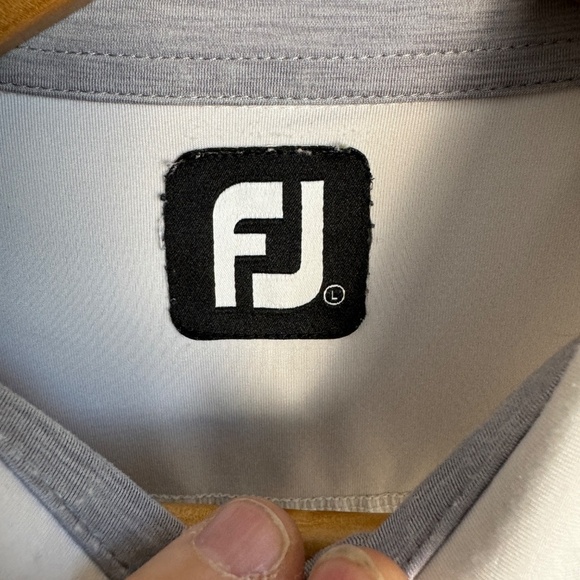 FootJoy FJ Men's Gray/White Performance Short‎ Sleeve Golf Polo Shirt Size Large - Picture 3 of 13